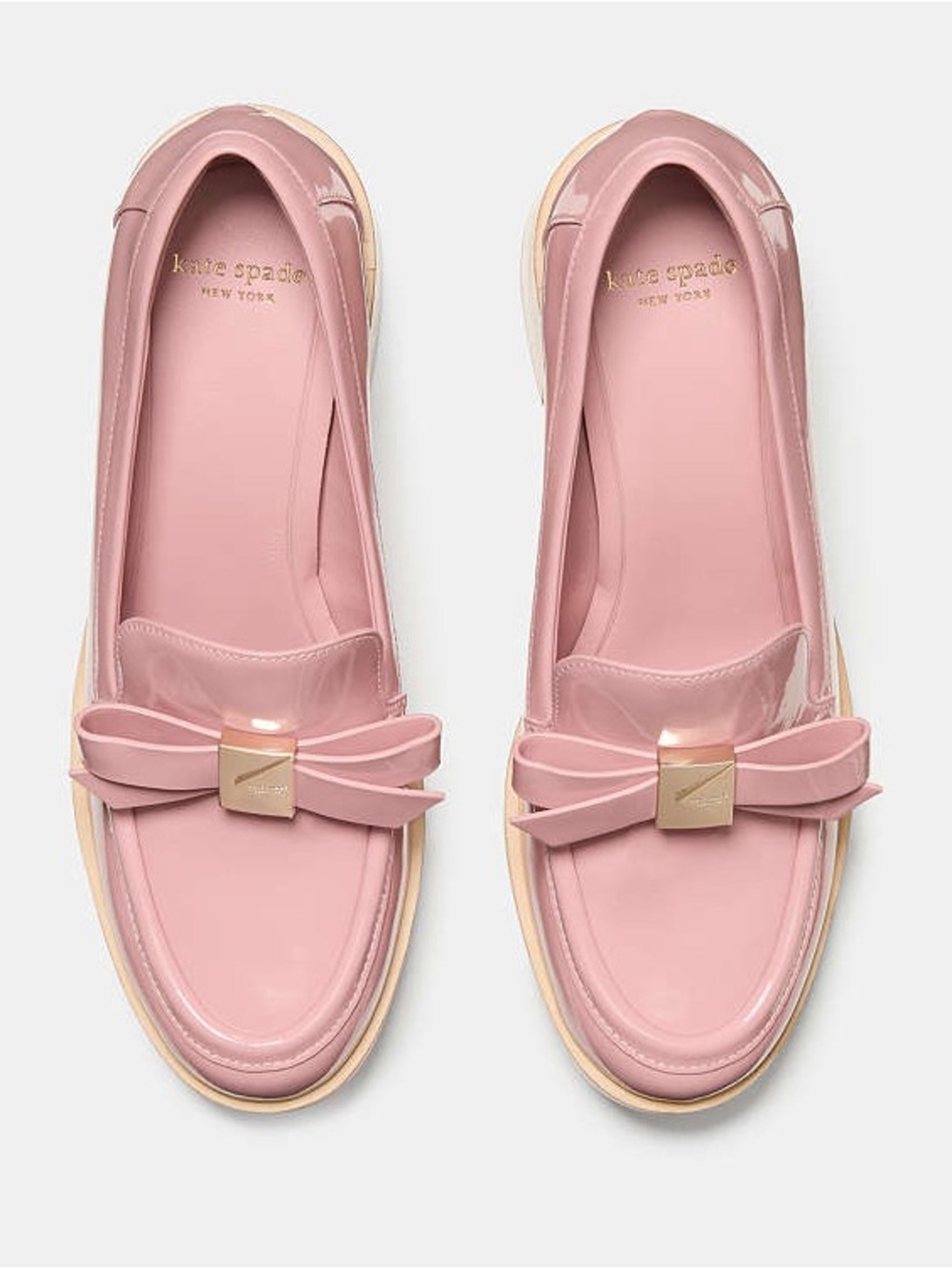 kate spade Deco Bow Heeled Loafer blush loafers